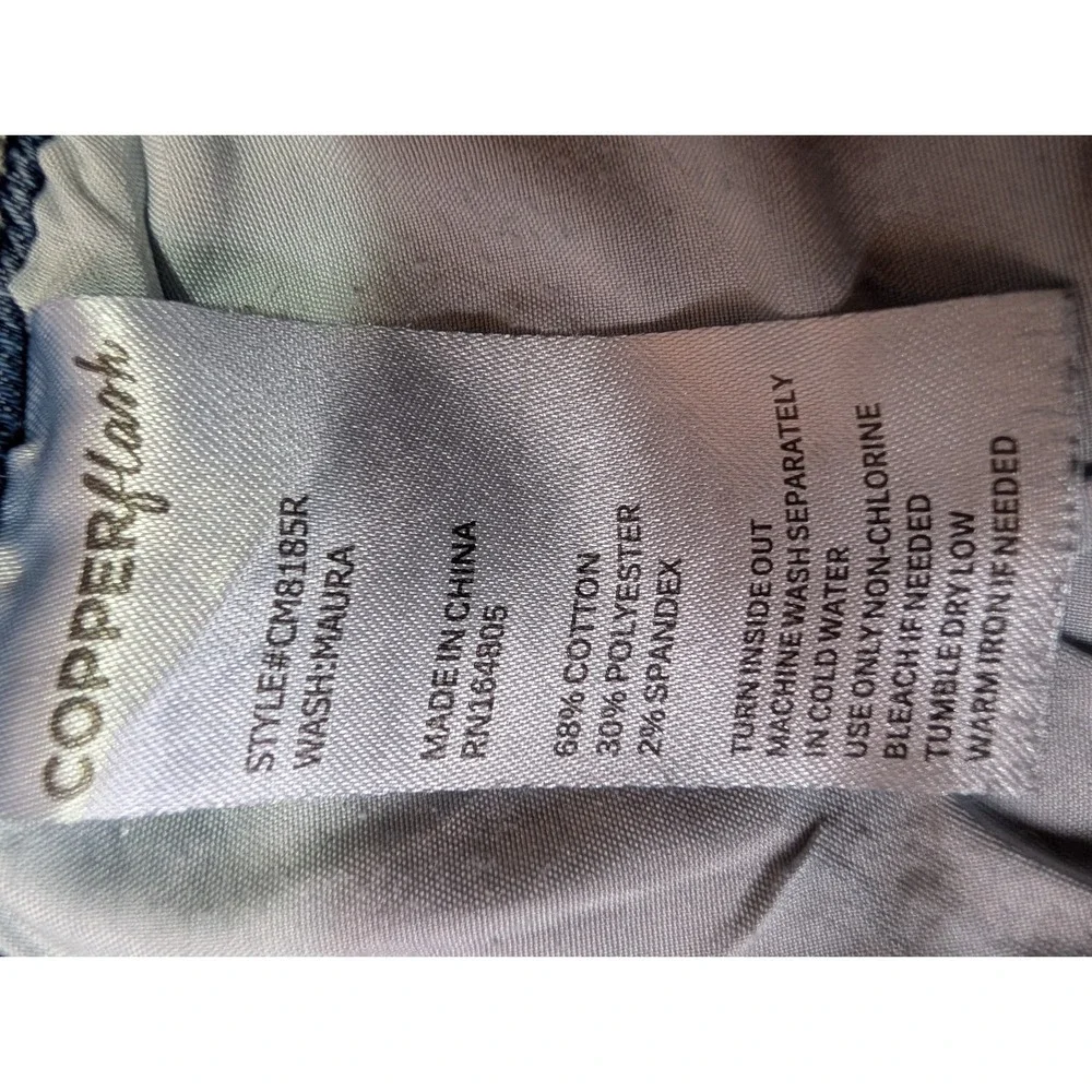 Copperflash Women's Jeans Back‎ Pocket Design Size 10 Curvy Blue Denim